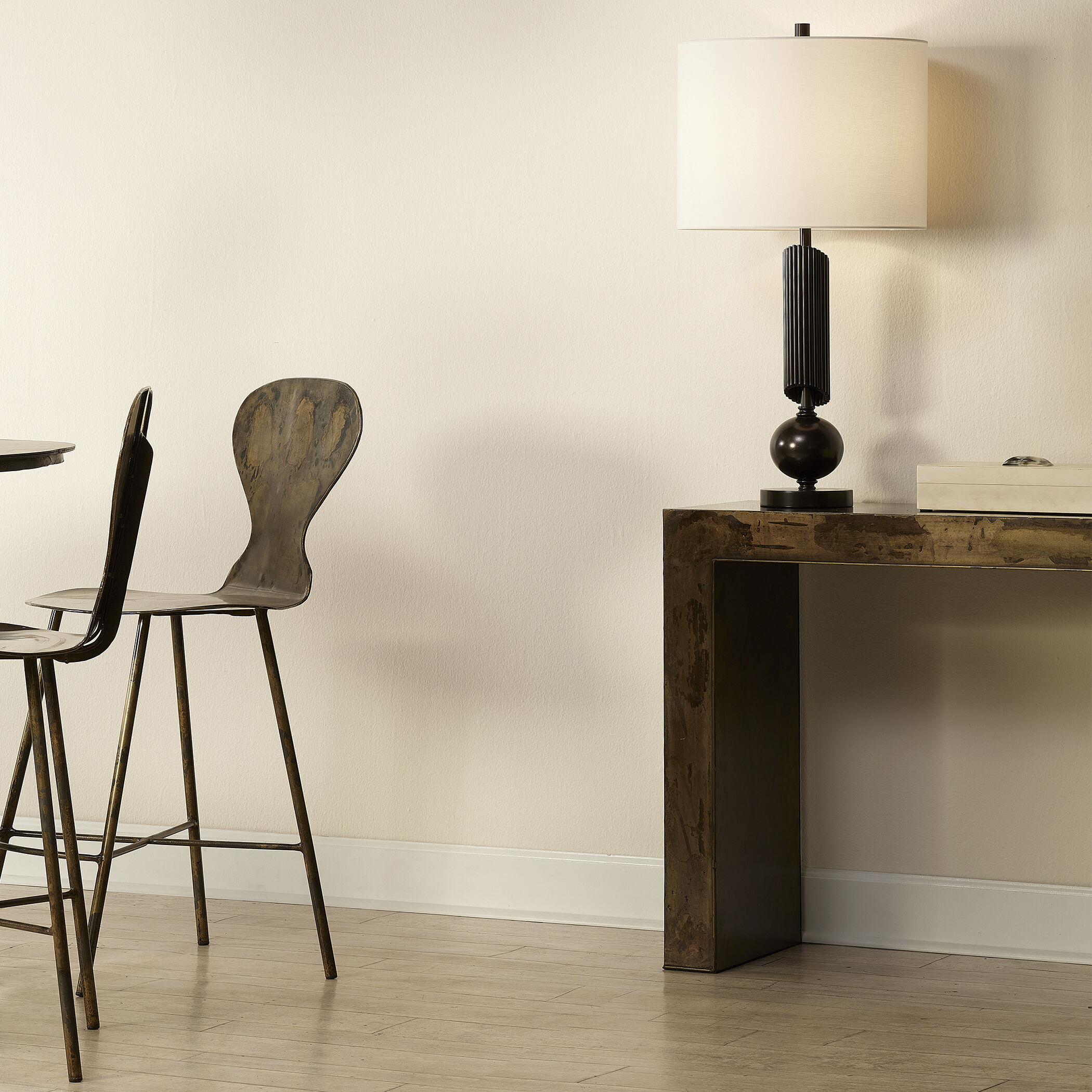 Charlemagne 48 X 15 inch Acid Washed Metal Console Table