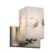 Lumenaria Wall Sconce Wall Light in Brushed Nickel, Square with Flat Rim, Incandescent