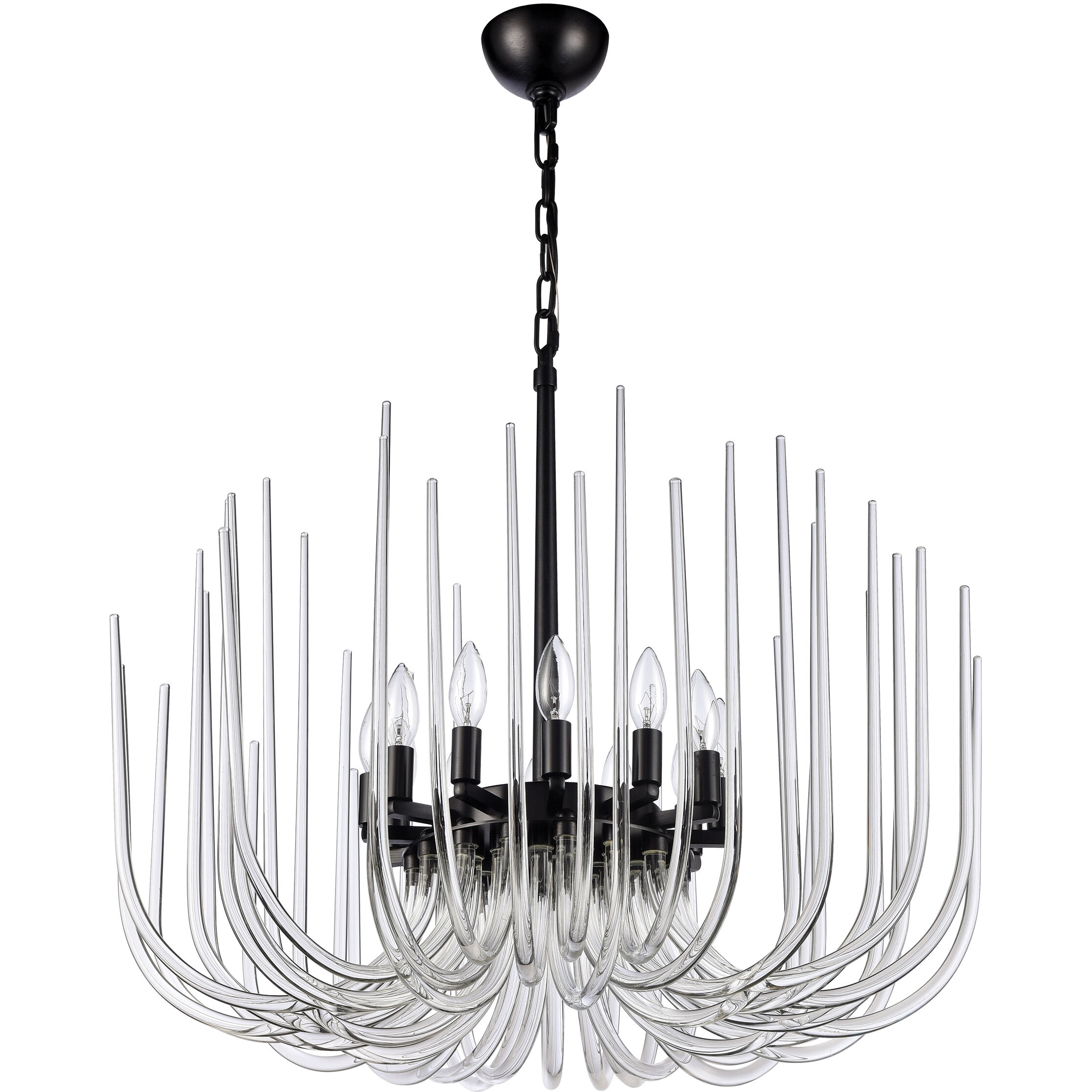 Astoria 12 Light 29.5 inch Satin Brushed Black Chandelier Ceiling Light