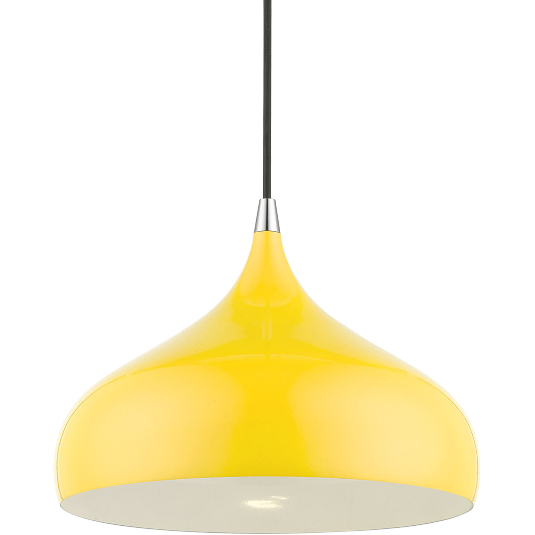 Amador 1 Light 11.75 inch Shiny Yellow with Polished Chrome Accents Pendant Ceiling Light