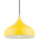 Amador 1 Light 11.75 inch Shiny Yellow with Polished Chrome Accents Pendant Ceiling Light