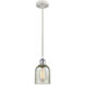 Ballston Caledonia LED 5 inch White and Polished Chrome Mini Pendant Ceiling Light in Mica Glass, Ballston