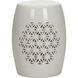 Flower of Life 18 inch White/Cream Garden Seat