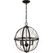 Gerald Ave 3 Light 16 inch Antique Bronze Pendant Ceiling Light