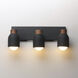 Pompeii 3 Light 21 inch Lava and Black Bath Vanity Wall Light