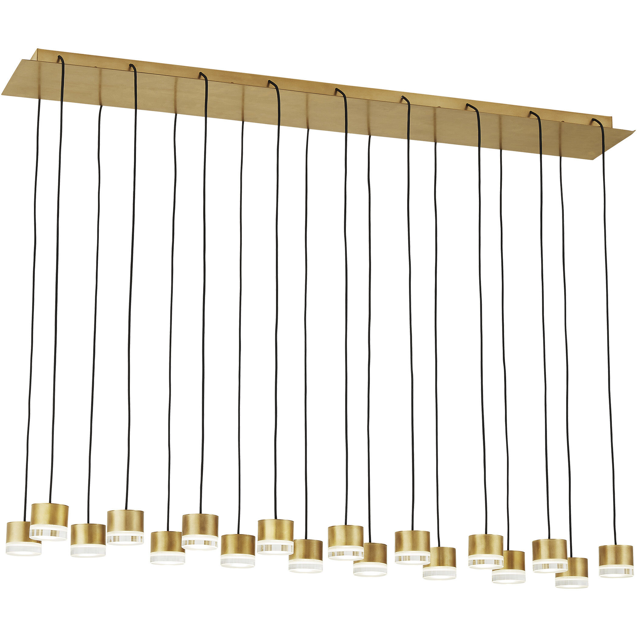 Sean Lavin Gable LED Natural Brass Chandelier Ceiling Light, Integrated LED