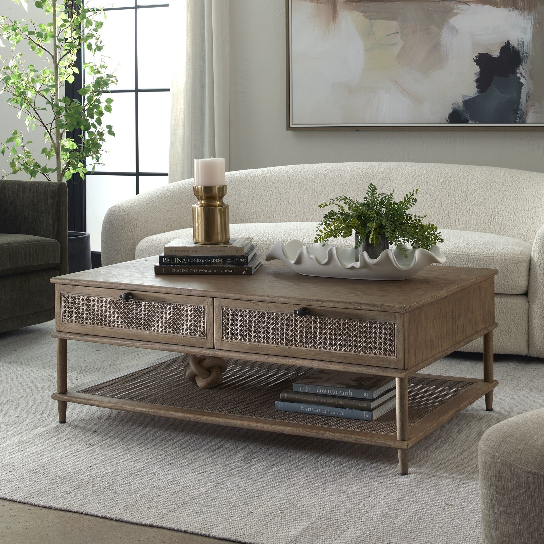 Coast 48 X 18 inch Oak Stain and Gunmeta Coffee Table