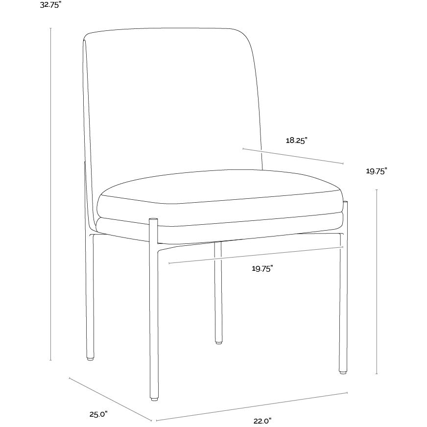 Richie Antique Brass / Forest Green Dining Chair