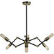Felix 6 Light 30 inch Polished Nickel with Matte Black Dining Chandelier Ceiling Light in Polished Nickel/Matte Black