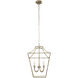 Versailles 4 Light 18 inch Dark Antique Brushed Brass Pendant Ceiling Light