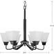 Clifton Heights 6 Light 26 inch Matte Black Chandelier Ceiling Light