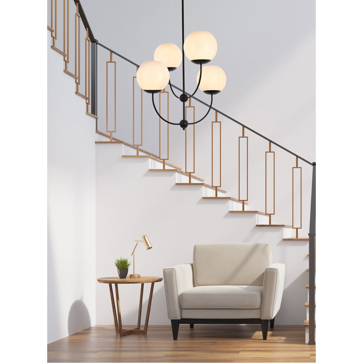 Lennon 4 Light 31.5 inch Black Pendant Ceiling Light