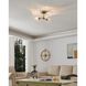 Helena 3 Light 20 inch Brushed Gold Semi-Flush Mount Ceiling Light