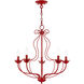 Katarina 5 Light 23 inch Shiny Red Chandelier Ceiling Light