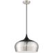 Orian Grande 1 Light 16 inch Satin Nickel and Black Pendant Ceiling Light