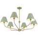 Xavier 6 Light 40 inch Vibrant Gold Chandelier Ceiling Light in Vibrant Gold and Green