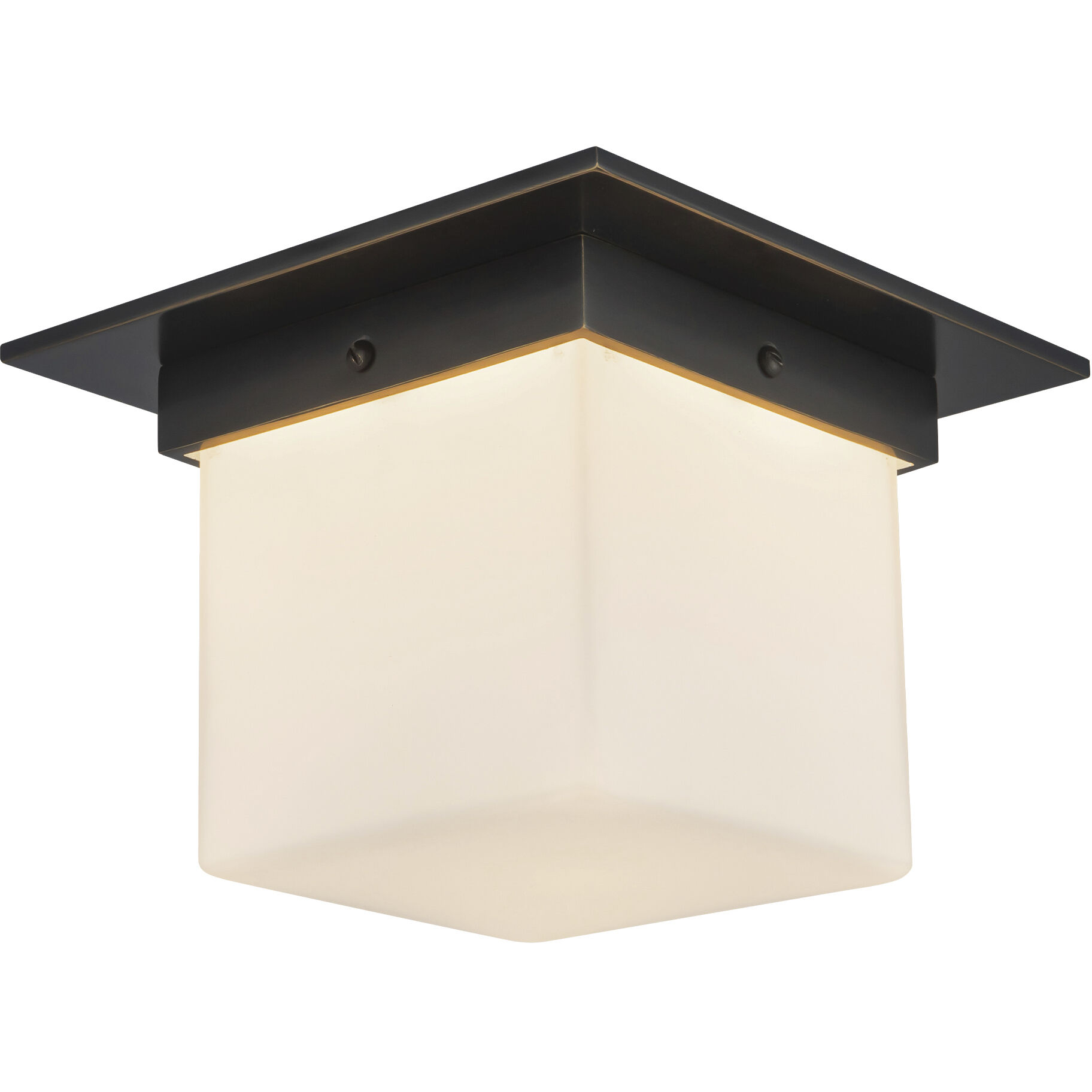 Mineral 1 Light 7.88 inch Urban Bronze and Matte Opal Glass Flush Mount Ceiling Light in Opal Glass Shade