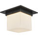 Mineral 1 Light 7.88 inch Urban Bronze and Matte Opal Glass Flush Mount Ceiling Light in Opal Glass Shade