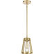 Open Louvers 1 Light 6.75 inch Champagne Gold Mini Pendant Ceiling Light