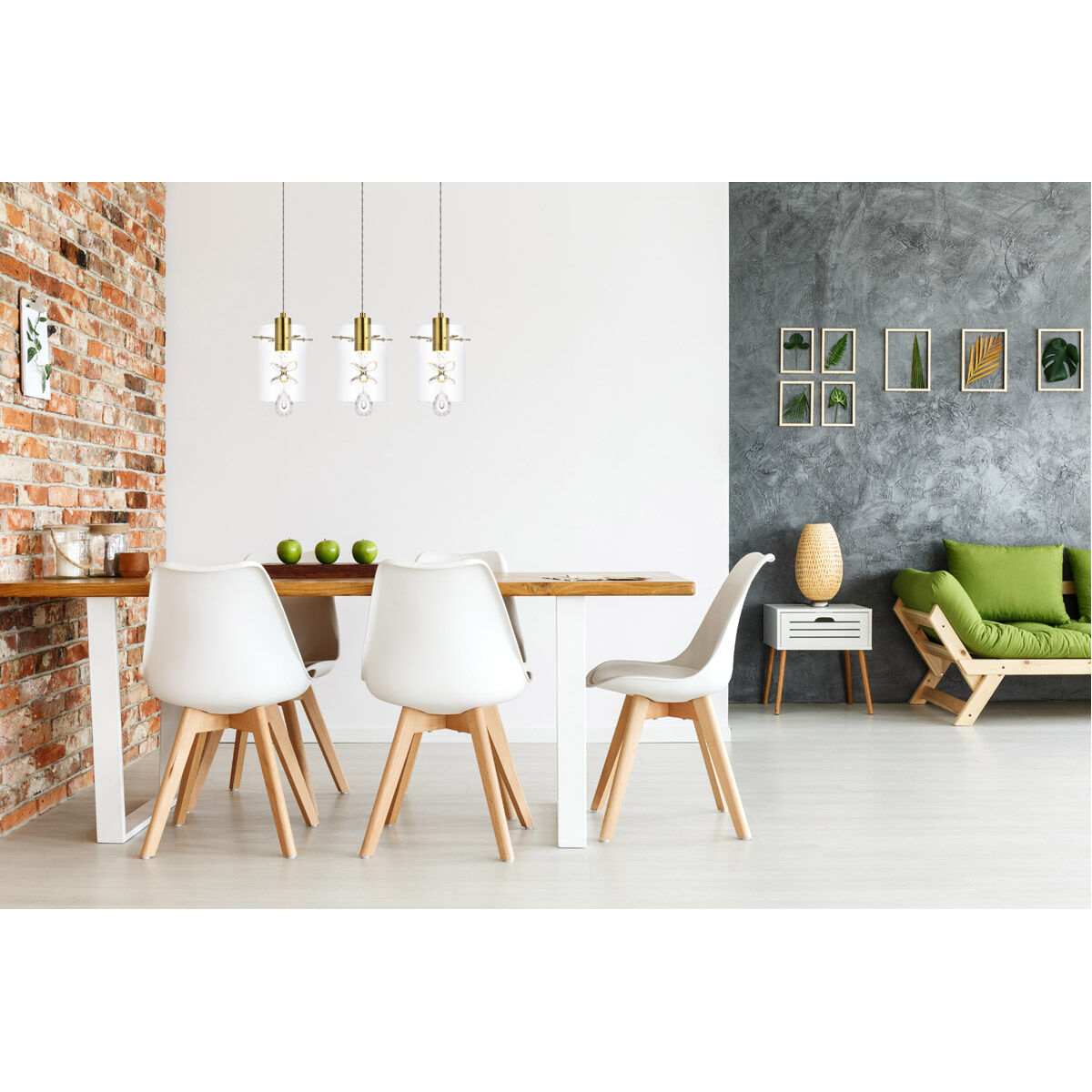 Hana 3 Light 24 inch Gold Linear Pendant Ceiling Light