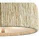 Abaca 3 Light 17 inch Satin Brass with Natural Semi Flush Mount Ceiling Light