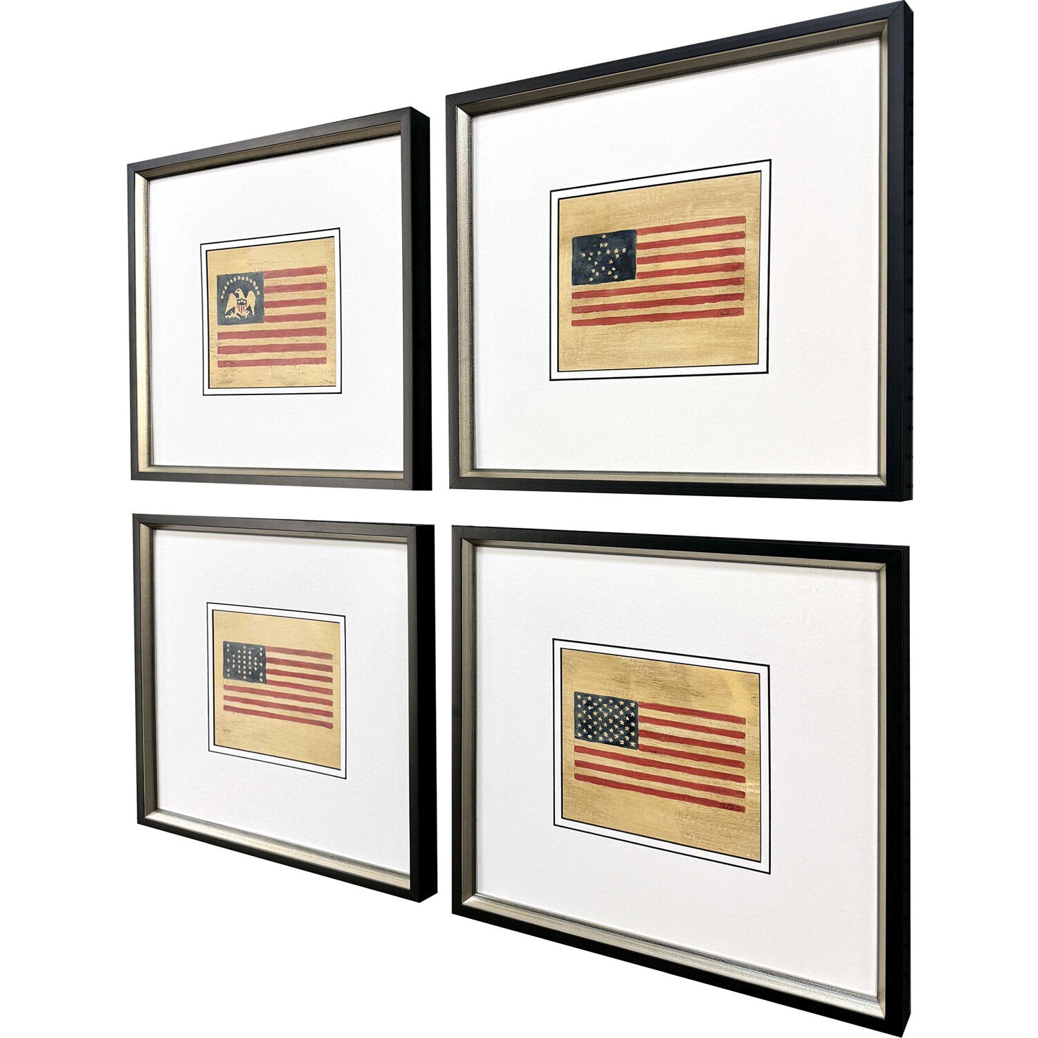 American Flags Blue and Red Framed Art