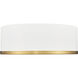 Bradley LED 12.25 inch Matte White and Modern Gold Flush Mount Ceiling Light