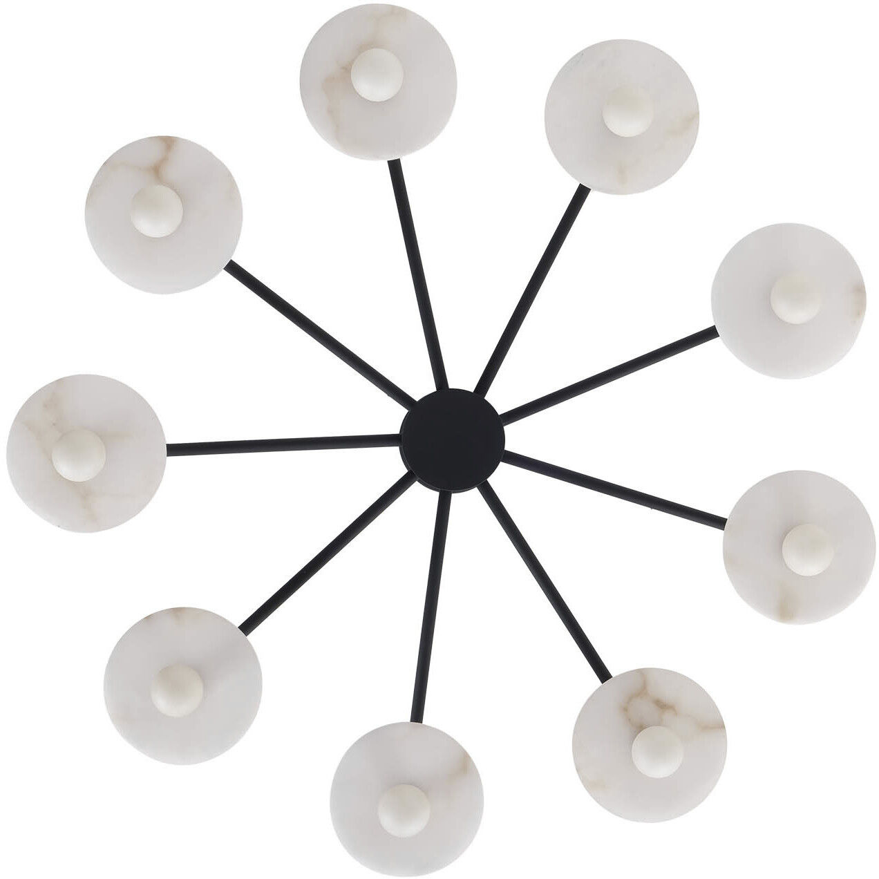 Discus 9 Light 34 inch Matte Black Pendant Ceiling Light