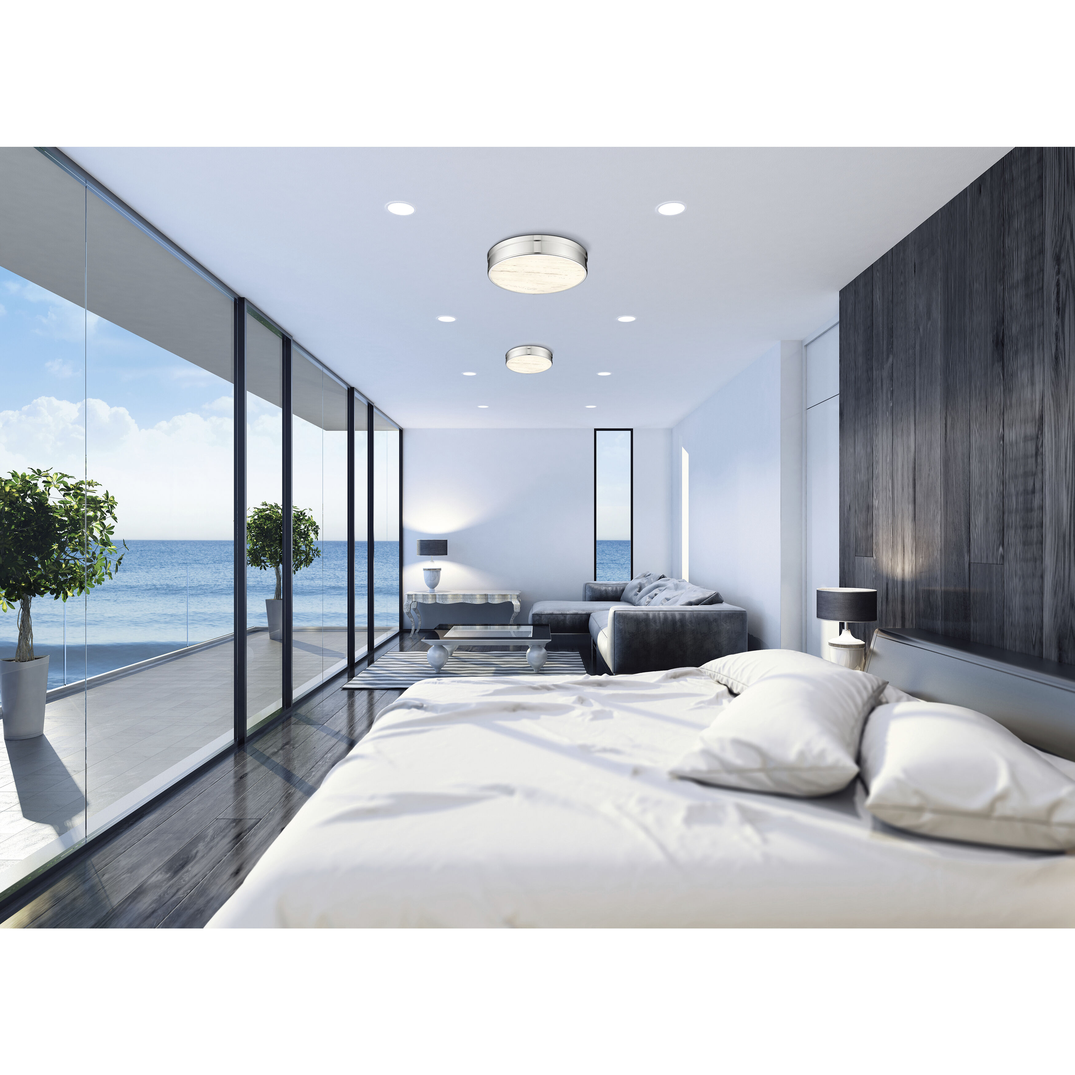 Anders LED 22 inch Polished Nickel Flush Mount Ceiling Light