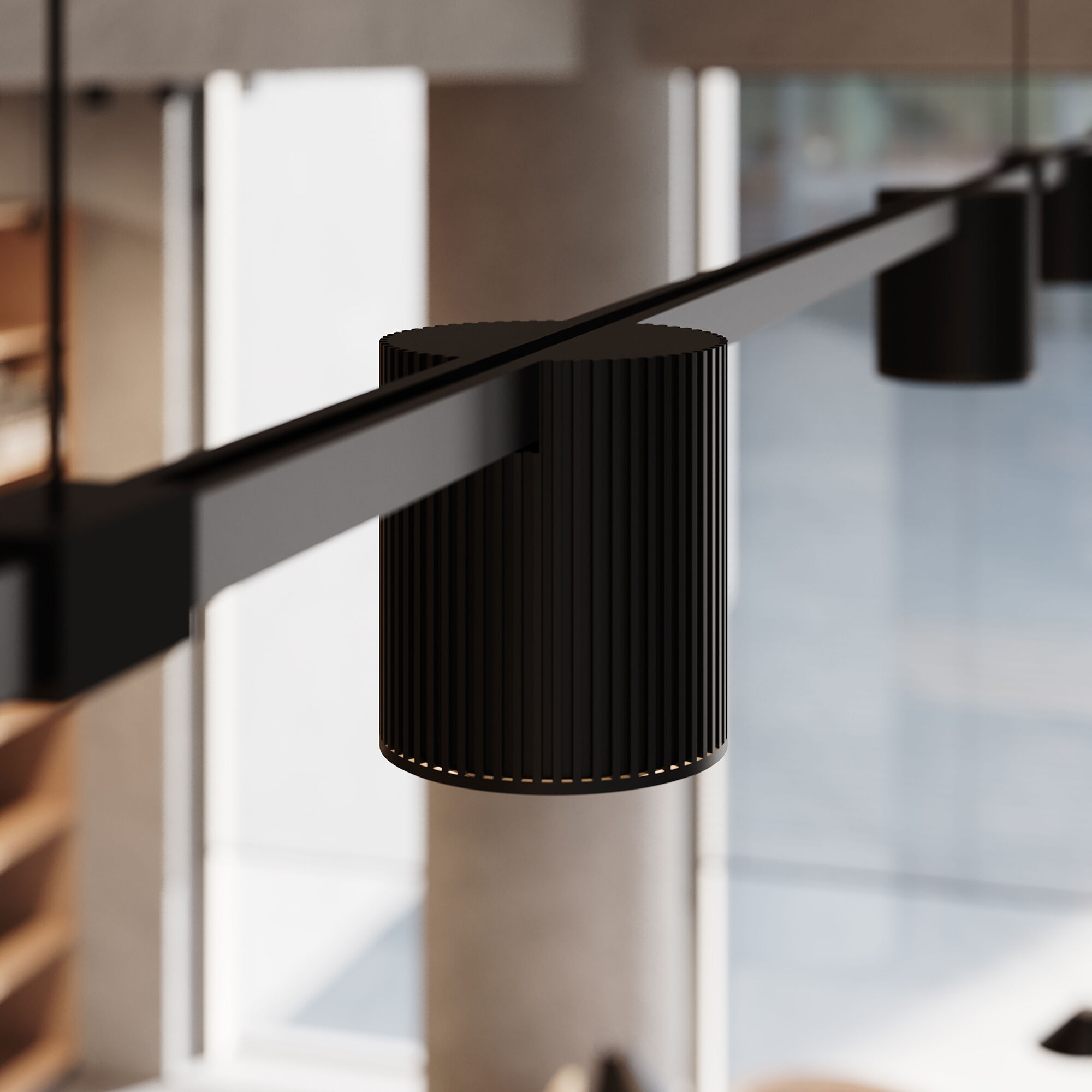 Suspenders LED 97 inch Satin Black Suspension Ceiling Light