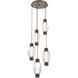 Gem Mandrel LED 21.4 inch Flat Bronze Multi-Pendant Ceiling Light