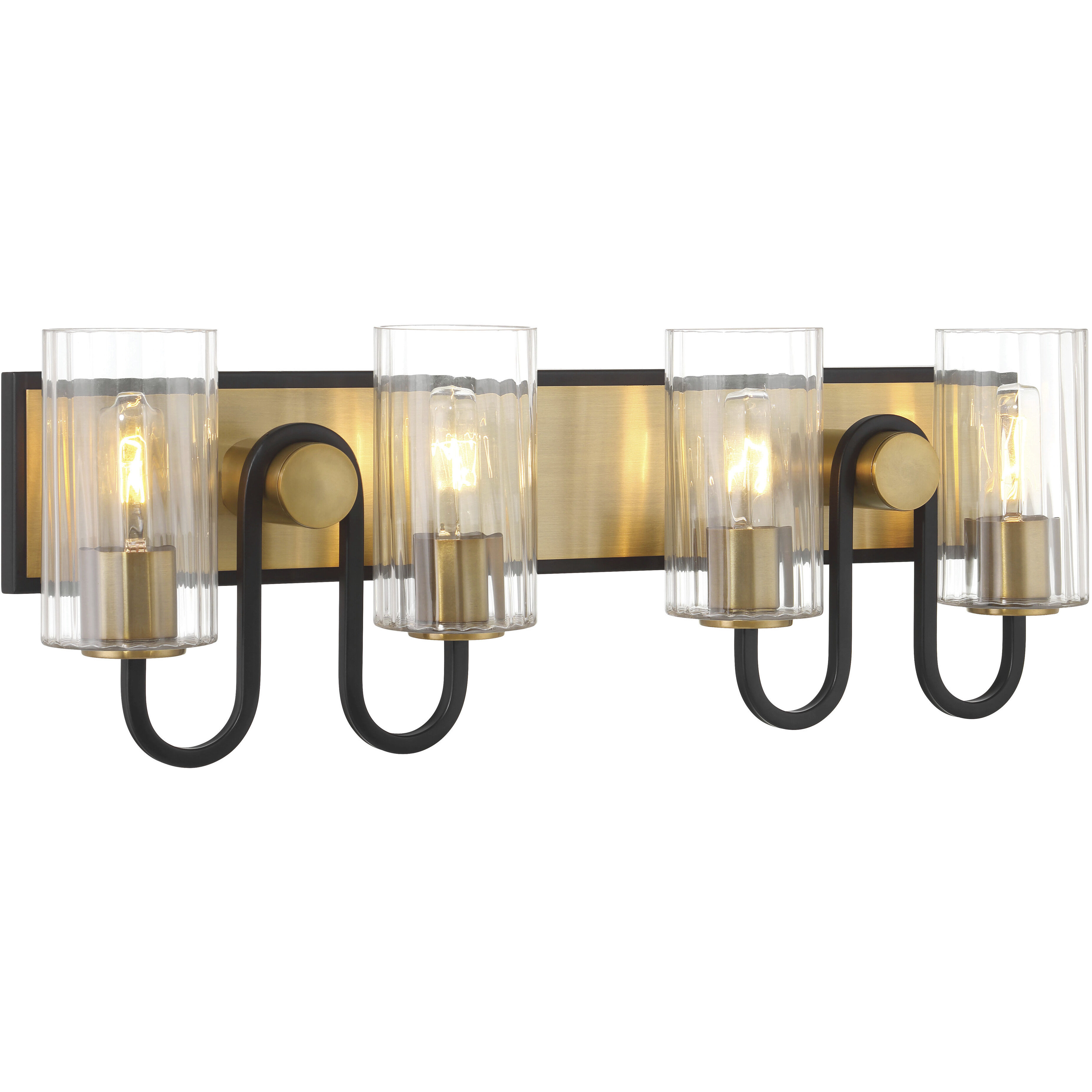 Orla 4 Light 28 inch Legacy Brass and Dark Matte Black Vanity Light Wall Light
