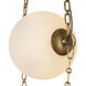 Petra 14.5 inch Vintage Brass and Cloud Glass Pendant Ceiling Light