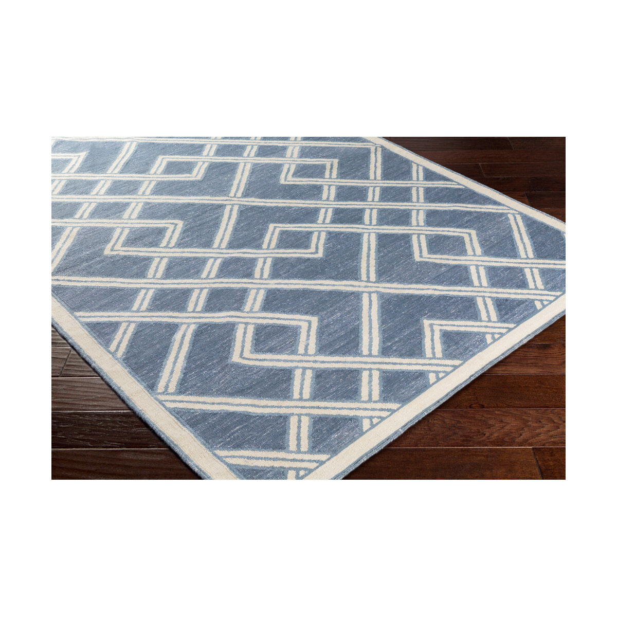 Brighton 72 X 48 inch Blue and Blue Area Rug, Viscose