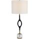 Maryam 30.25 inch 7 watt Black and Antique Brass and Crystal Cordless Buffet Lamp Portable Light