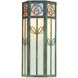 Saint Clair 1 Light 16 inch Verdigris Patina Outdoor Wall Mount in White Opalescent