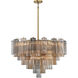 Addis 16 Light 32 inch Aged Brass Chandelier Ceiling Light in Tronchi Glass Autumn