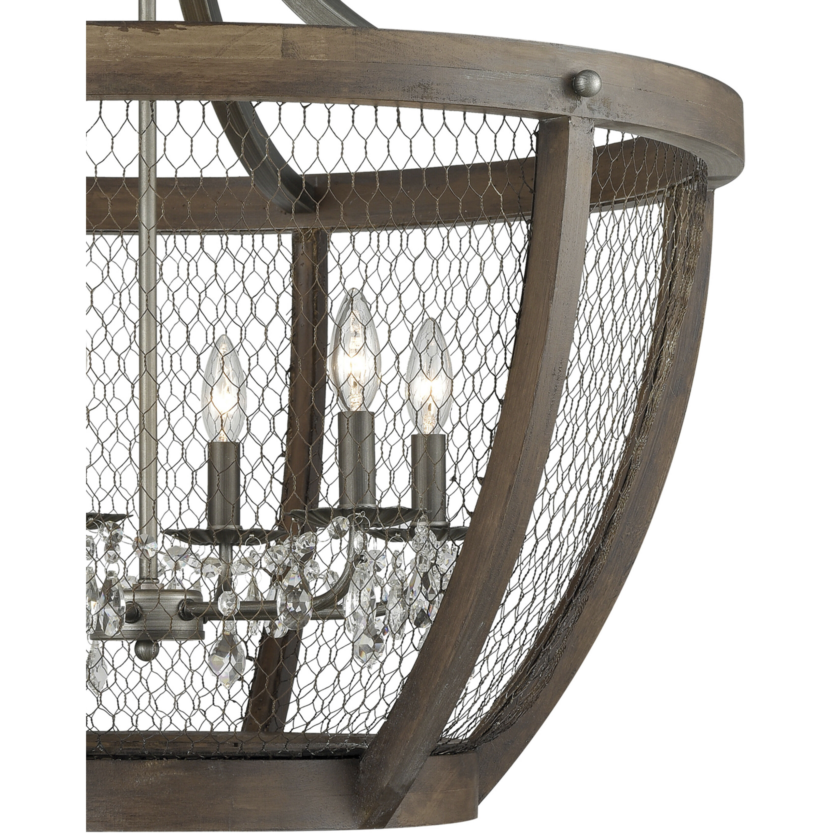 Renaissance Invention 6 Light 30 inch Weathered Zinc Chandelier Ceiling Light