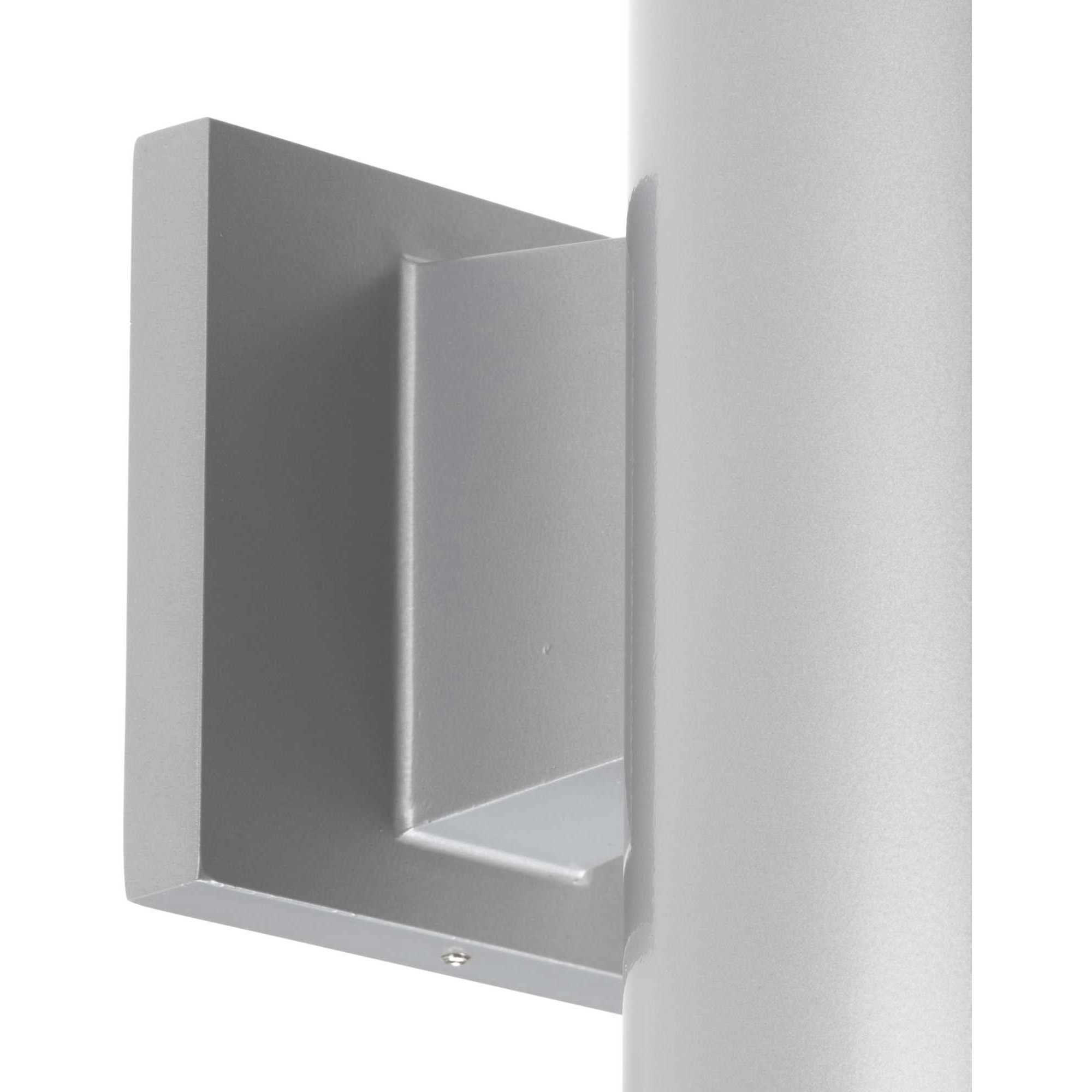 Cylinder Outdoor Wall Cylinder in Metallic Grey, LED Lamping, Progress LED