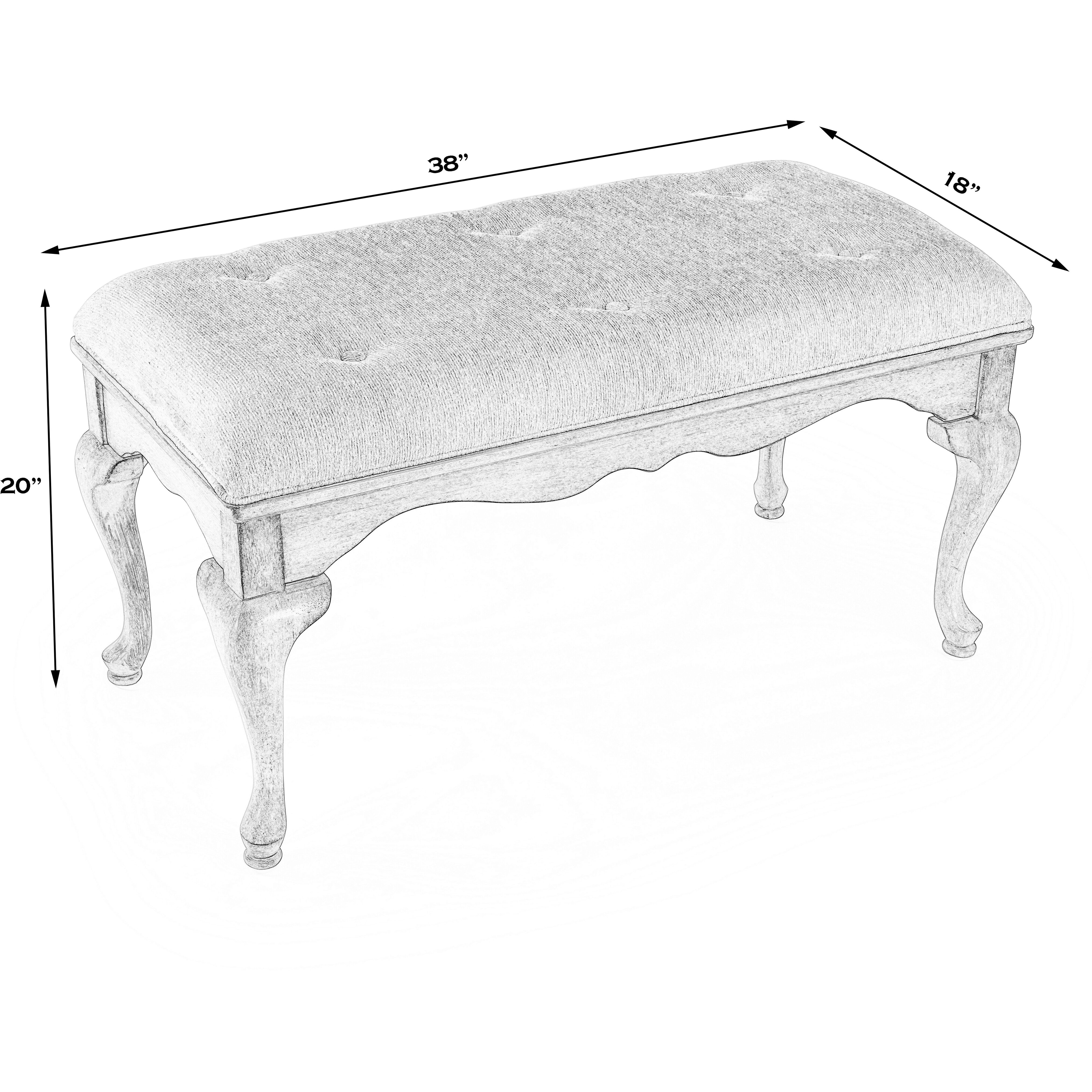 Grace Wooden 38"W Bench in Gray