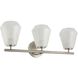 Brooke 3 Light 22.5 inch Brushed Nickel Bathroom Vanity Wall Light