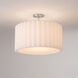 Scallop 1 Light 17 inch Satin Nickel Semi-Flush Mount Ceiling Light