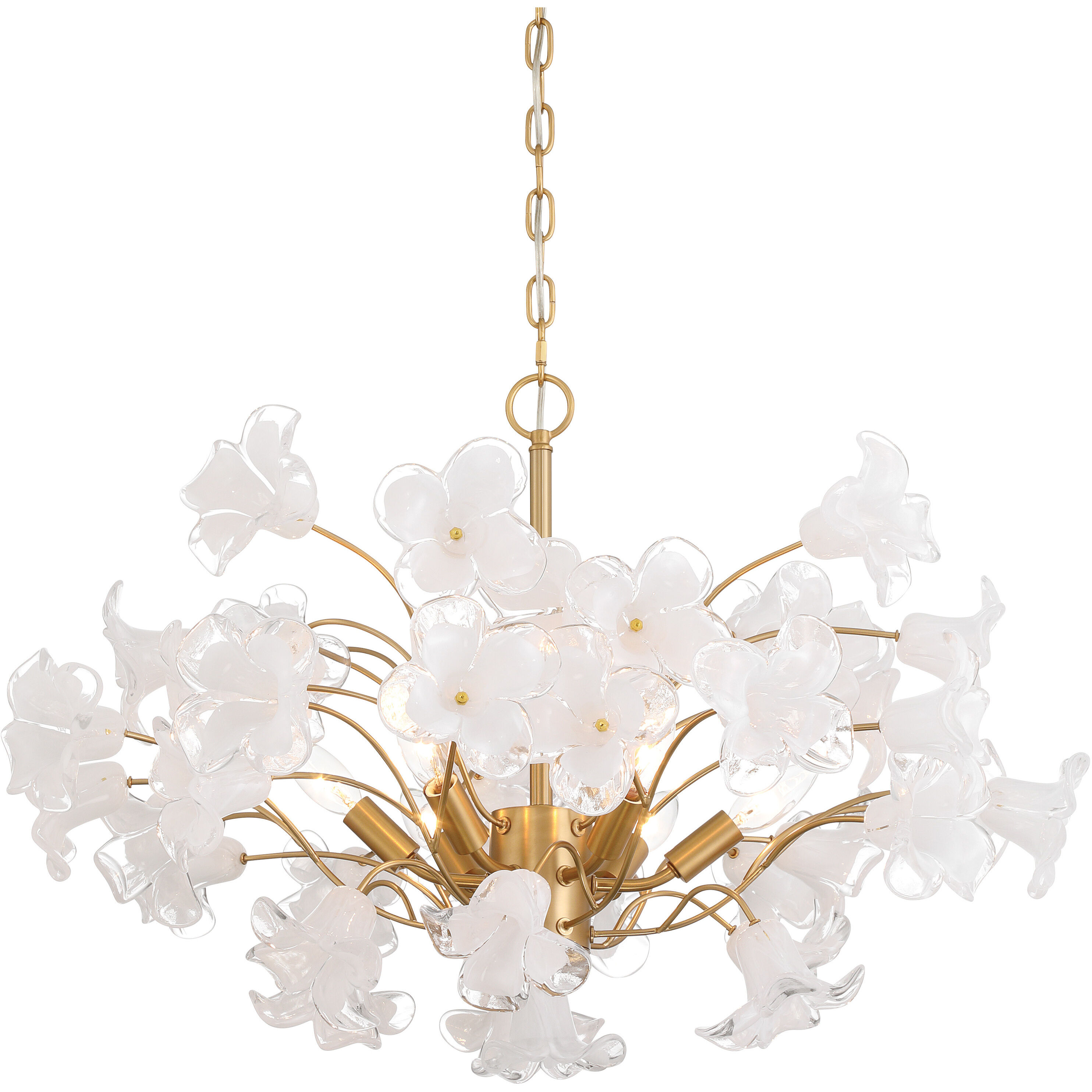 Bloome 6 Light 29 inch Legacy Brass Chandelier Ceiling Light in Clear Handmade Glass