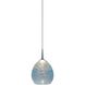 Vibe LED 5.5 inch Matte Chrome Small Pendant Ceiling Light in Glacier Glass