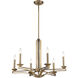 Trumbull 6 Light 26 inch Antique Brass Chandelier Ceiling Light