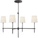 Thomas O'Brien Bryant 4 Light 36 inch Bronze Chandelier Ceiling Light in Linen, Large