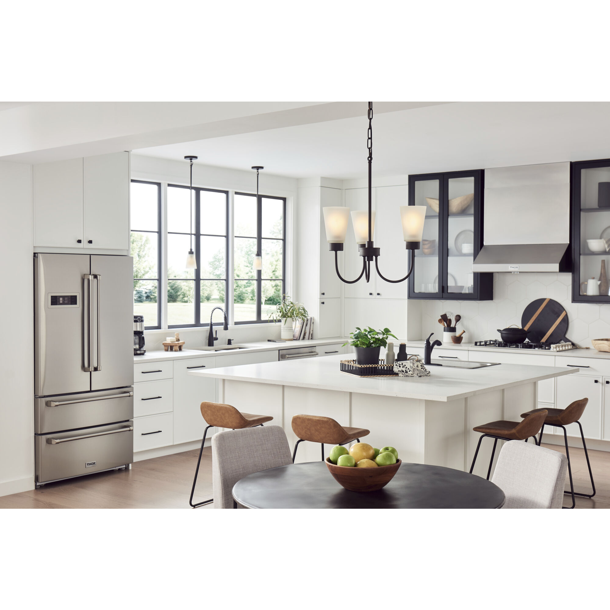 Erma 3 Light Olde Bronze Chandelier Ceiling Light, Small, 1 Tier