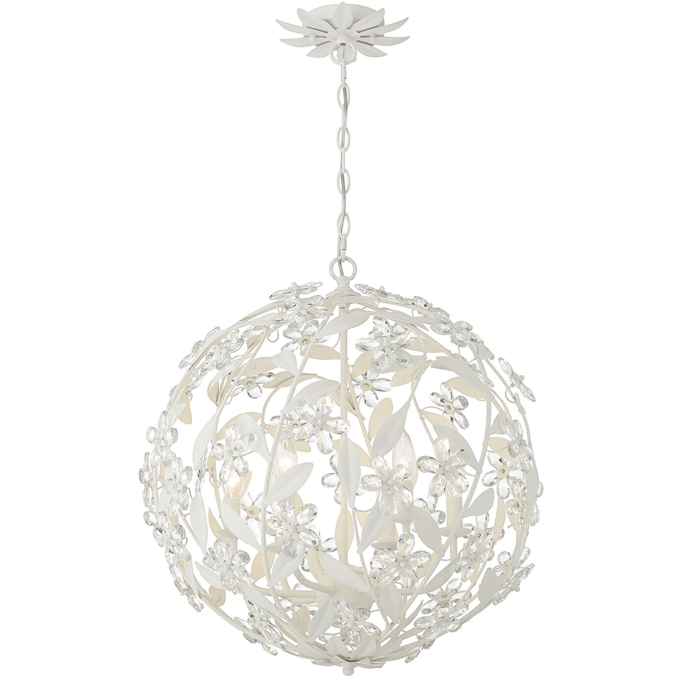 Marselle 6 Light 22 inch Matte White Chandelier Ceiling Light