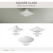 Square Glass 2 Light 12 inch White Flush Mount Ceiling Light