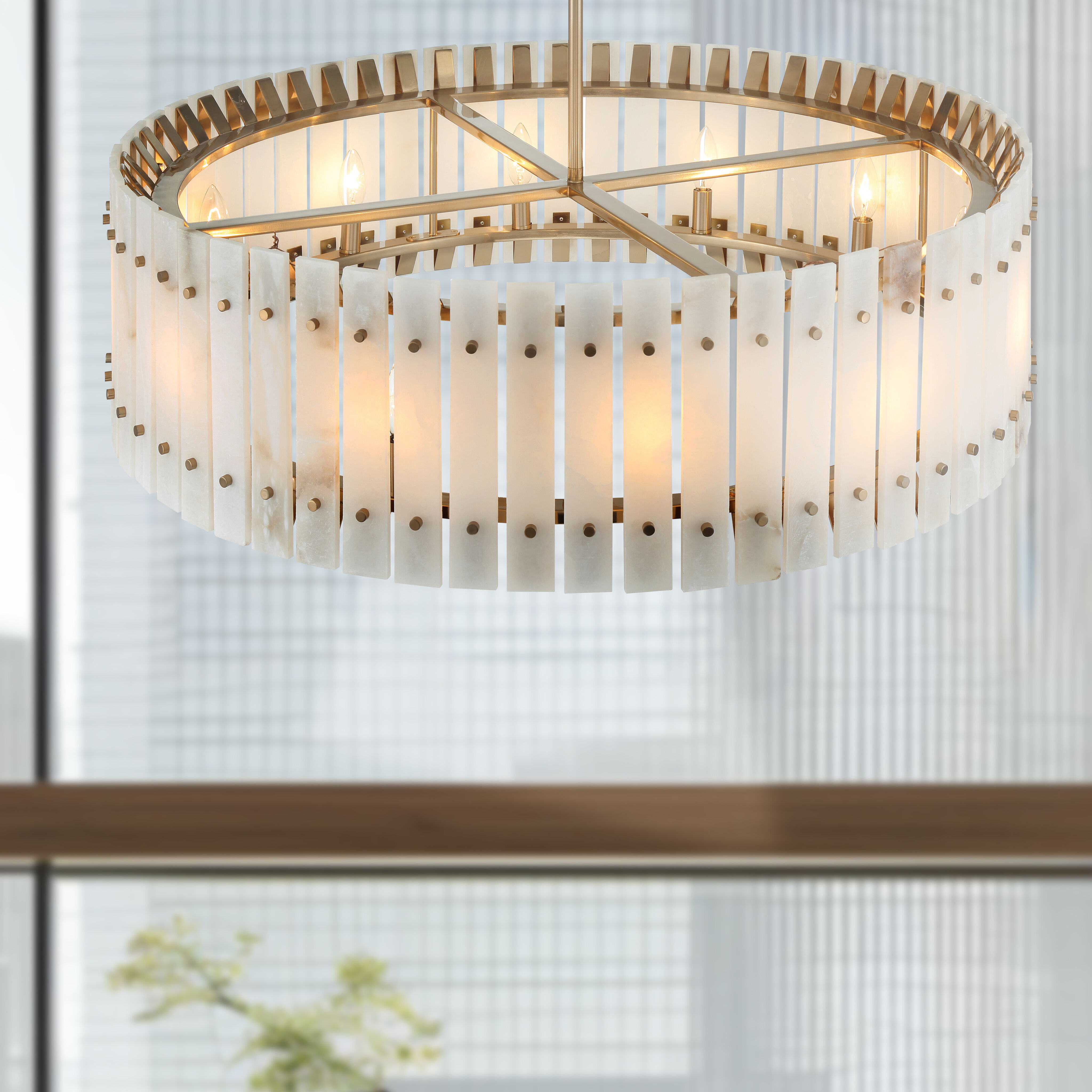 Bardon 12 Light 36 inch Celeste Brass Pendant Ceiling Light